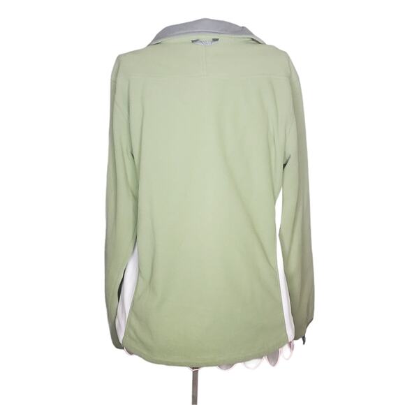 The North Face Light Green Fleece Full Zip Jacket Women's Size Large White Sides - Picture 5 of 16